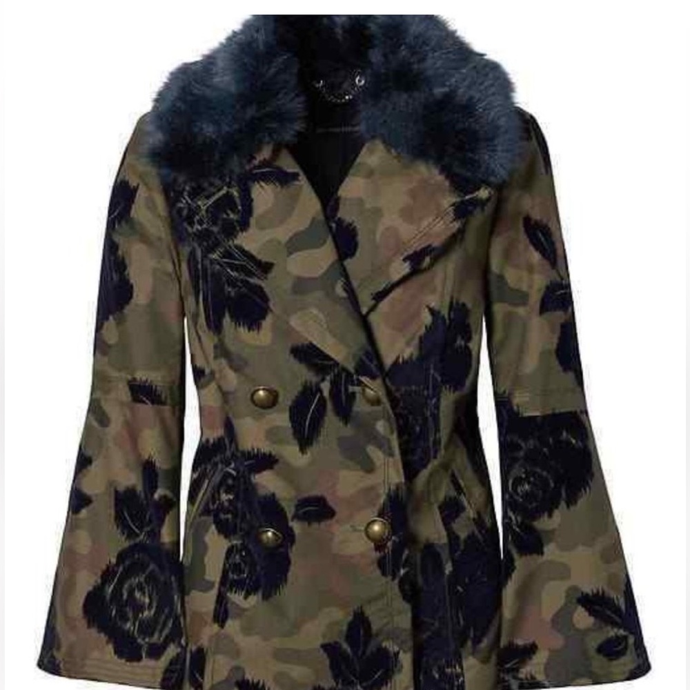 Banana Republic Peacoat Jacket Faux Fur Removable